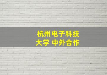 杭州电子科技大学 中外合作